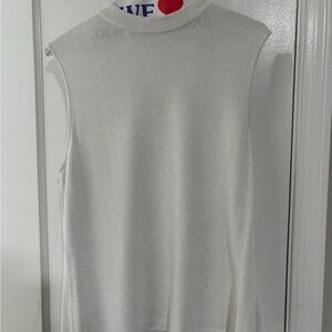 St. John White Sleeveless Tank Top